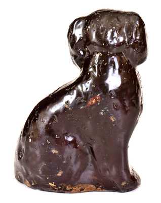 Jane Lew, WV Albany Slip Stoneware Spaniel, Inscribed "H M A"