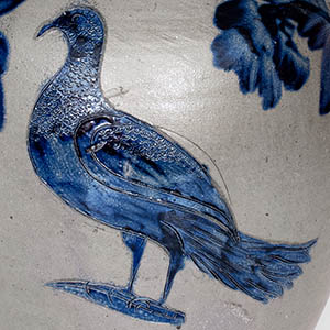 H. MYERS Water Cooler w/ Incised Grouse Decoration Henry Remmey at Henry Myers Baltimore Stoneware Manufactory