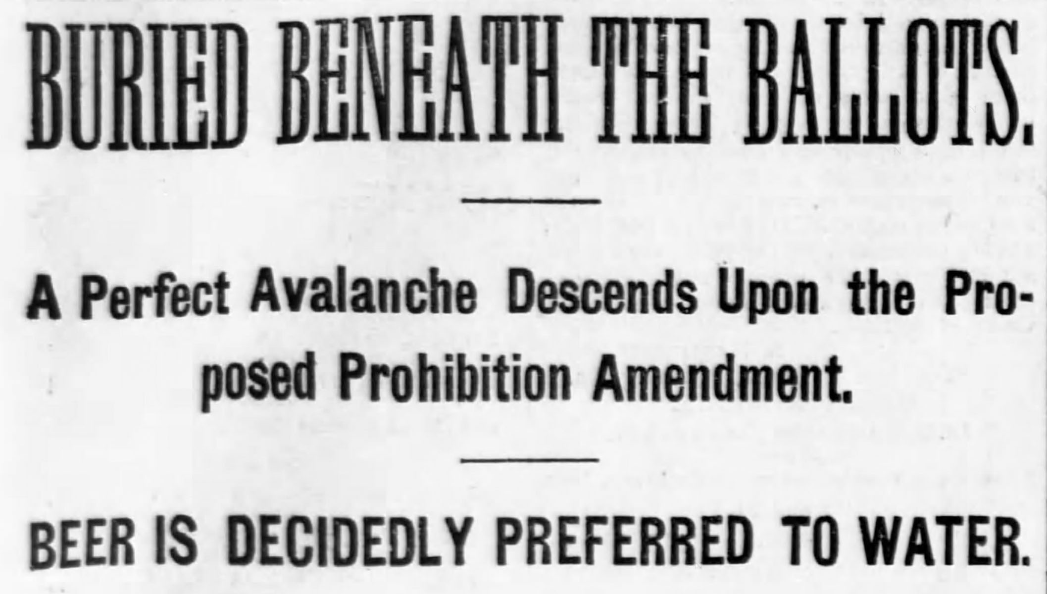 The prohibition vote in the June 19, 1889 issue of The Pittsburg[h] Dispatch