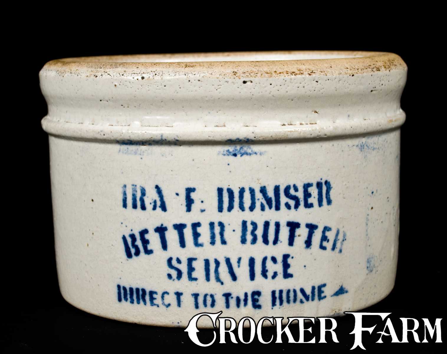 Small Bristol Slip Stoneware Advertising Butter Crock -- Lot 164 ...