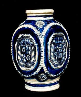 Very Rare Westerwald Stoneware Jar with Coat of Arms, c1680
