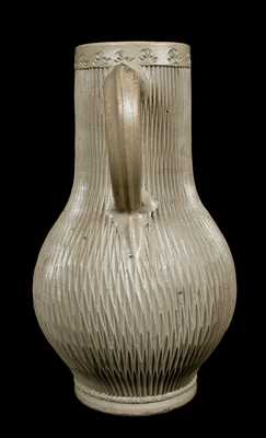 Rare Westerwald Stoneware Pitcher w/ Carved Body, circa 1750