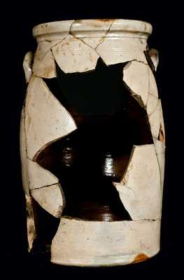 Damaged But Exceedingly Rare Stoneware Lion Churn