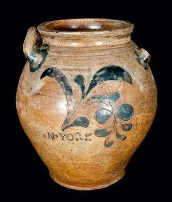 Important COERLEARS HOOK / N. YORK (Thomas Commeraw) Stoneware Jar