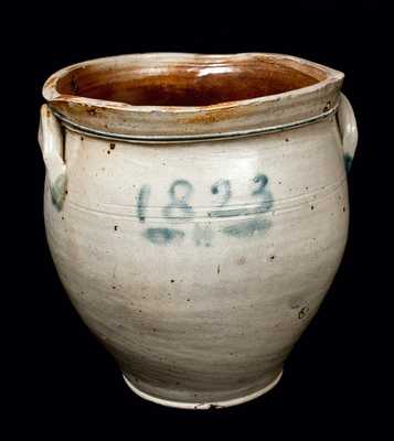 1823 Joseph Remmey, South Amboy, NJ Incised Stoneware Crock