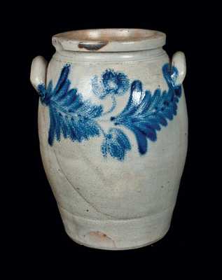 Stoneware Crock with Floral Decoration, Baltimore, circa 1840
