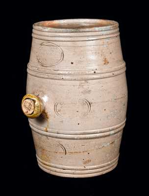 Rare Stoneware Rundlet Impressed "C. CROLIUS" Four Times Around Spigot, New York City