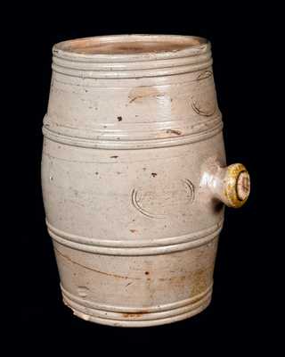 Rare Stoneware Rundlet Impressed "C. CROLIUS" Four Times Around Spigot, New York City