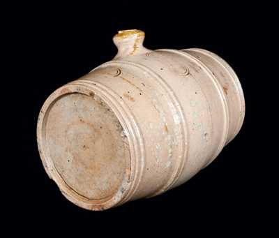 Rare Stoneware Rundlet Impressed "C. CROLIUS" Four Times Around Spigot, New York City