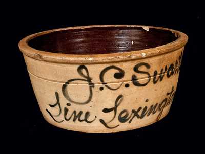 Line Lexington (Bucks County), PA Stoneware Script Bowl by Fulper Bros.