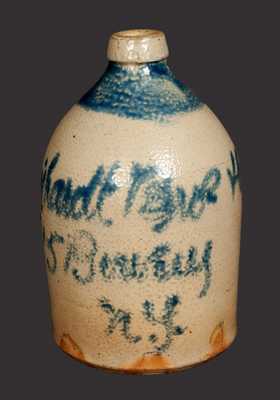Stoneware Jug with Script "Bowery, NY" Advertising
