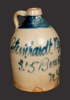 Stoneware Jug with Script "Bowery, NY" Advertising