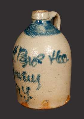 Stoneware Jug with Script "Bowery, NY" Advertising
