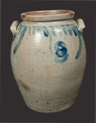 4 Gal. Stoneware Crock with Hanging Floral Decoration, Southeastern PA, circa 1860