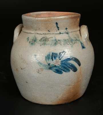 Rare Rockingham County, Virginia, Stoneware Preserve Jar inscribed "S.P. Miller"