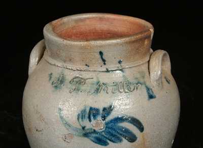 Rare Rockingham County, Virginia, Stoneware Preserve Jar inscribed "S.P. Miller"