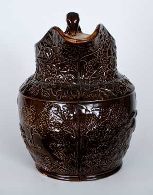 Rare AMERICAN POTTERY CO. / JERSEY CITY, N.J. Stoneware Hound-Handled Pitcher