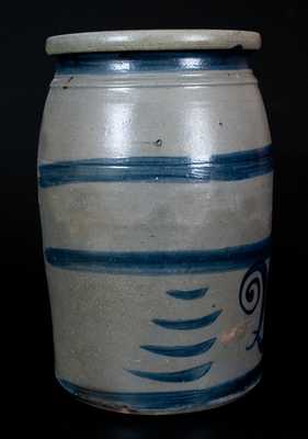 Western PA Stoneware Jar with Elaborate