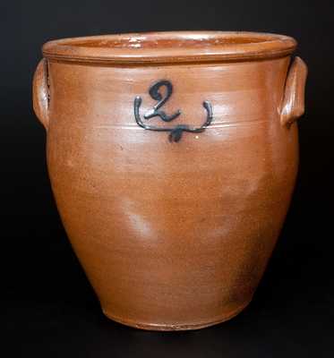 Stoneware Jar w/ Slip-Trailed Floral Decoration, probably J. M. Pruden, Elizabethtown, NJ