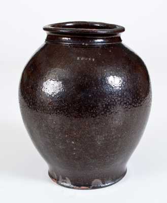 Glazed Redware Jar, Stamped "I. BELL," John Bell, Waynesboro, PA, circa 1840