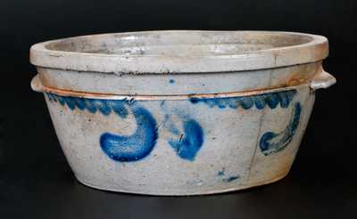 Decorated Stoneware Bowl Signed FROM J. EBERLY & BRO. / STRASBURG, VA