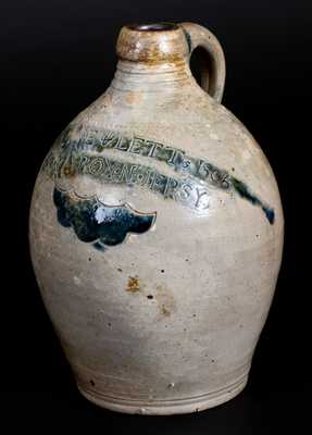 Very Rare WARNE & LETTS 1806 / S. AMBOY N. JERSY Stoneware Jug w/ Impressed Decoration