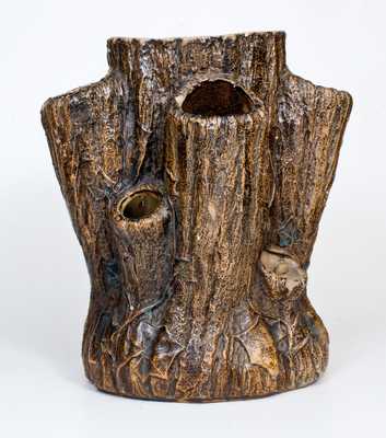 F. B. NORTON & CO. / WORCESTER, MASS Stoneware Stump-Form Planter