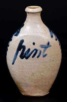 Fine Baltimore Stoneware Flask Inscribed "Pint," circa 1820