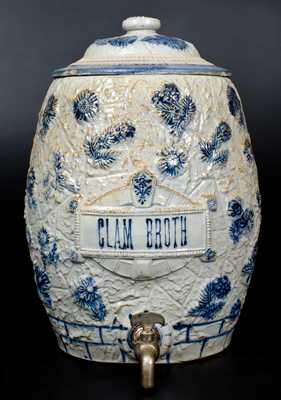 4 Gal. Molded Stoneware "Clam Broth" Cooler, Robinson Clay Products, Akron, OH