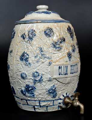 4 Gal. Molded Stoneware "Clam Broth" Cooler, Robinson Clay Products, Akron, OH