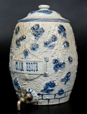 4 Gal. Molded Stoneware "Clam Broth" Cooler, Robinson Clay Products, Akron, OH