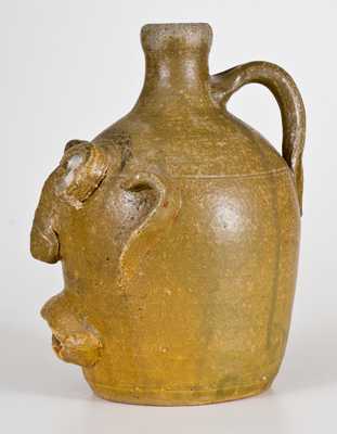 Rare Early-Period Stoneware Face Jug w/ Rock Eyes and Teeth, att. Lanier Meaders, Cleveland, GA