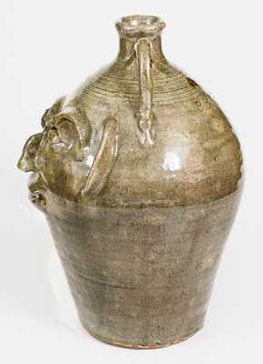 B.B. CRAIG / VALE, N.C. Stoneware Face Jug w/ Rare Inscribed Signature