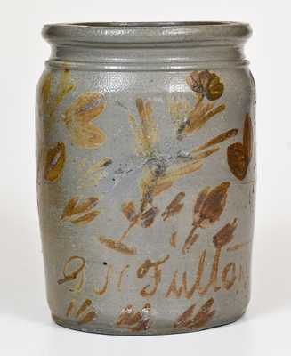 1 Gal. G. N. Fulton (Alleghany County, Virginia) Stoneware Jar with Profuse Manganese Decoration