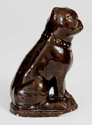 Stoneware Dog Bank, Ohio origin, late 19th century