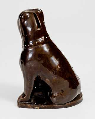 Stoneware Dog Bank, Ohio origin, late 19th century