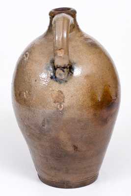 Rare and Fine 18th Century Manhattan Stoneware Jug w/ Incising and Two-Color Slip