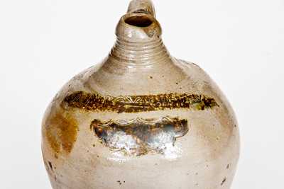 Rare Half-Gallon S. AMBOY. N. JERSY (Thomas Warne and Joshua Letts) Stoneware Jug