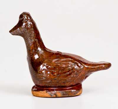 Glazed Redware Figure of a Goose, Pennsylvania origin, circa 1850-1880