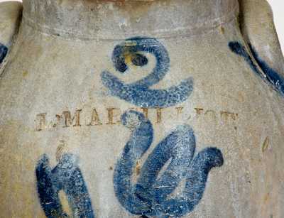 Very Rare L. MARSILLIOT, Euclid, OH Stoneware Jar with Floral Decoration