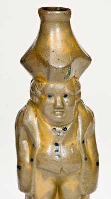 Extremely Pair of Rare Figural Bottles, Northeastern U.S. origin