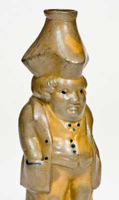 Extremely Pair of Rare Figural Bottles, Northeastern U.S. origin