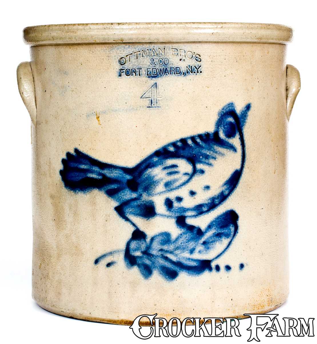 Ottman Bro S Co Fort Edward Ny Stoneware Crock W Unusual