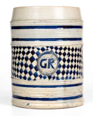 Large-Sized "GR" Stoneware Mug, Westerwald, Germany origin, 18th century