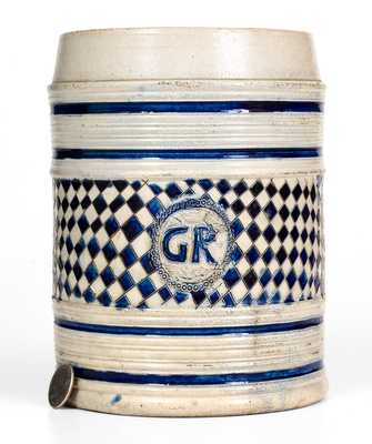Large-Sized "GR" Stoneware Mug, Westerwald, Germany origin, 18th century