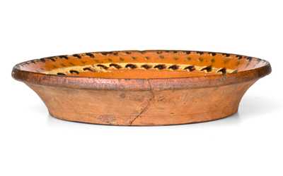 Very Rare Alamance County, North Carolina Redware Bowl w/ Profuse Three-Color Slip Decoration