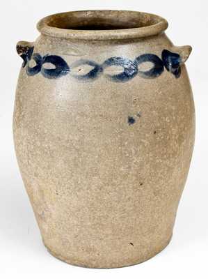 H. SMITH & CO. (Alexandria, VA) Stoneware Jar with Cobalt Floral Decoration