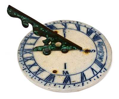 Very Rare Stoneware Sundial att. Richard Remmey, Philadelphia, PA, Inscribed "H. C. Bailey"