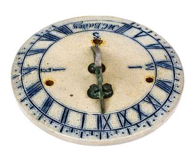 Very Rare Stoneware Sundial att. Richard Remmey, Philadelphia, PA, Inscribed "H. C. Bailey"