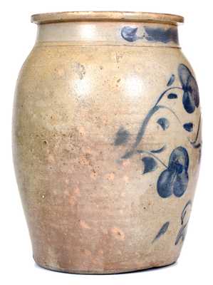2 Gal. Pruntytown, WV Stoneware Jar with Profuse Floral Decoration